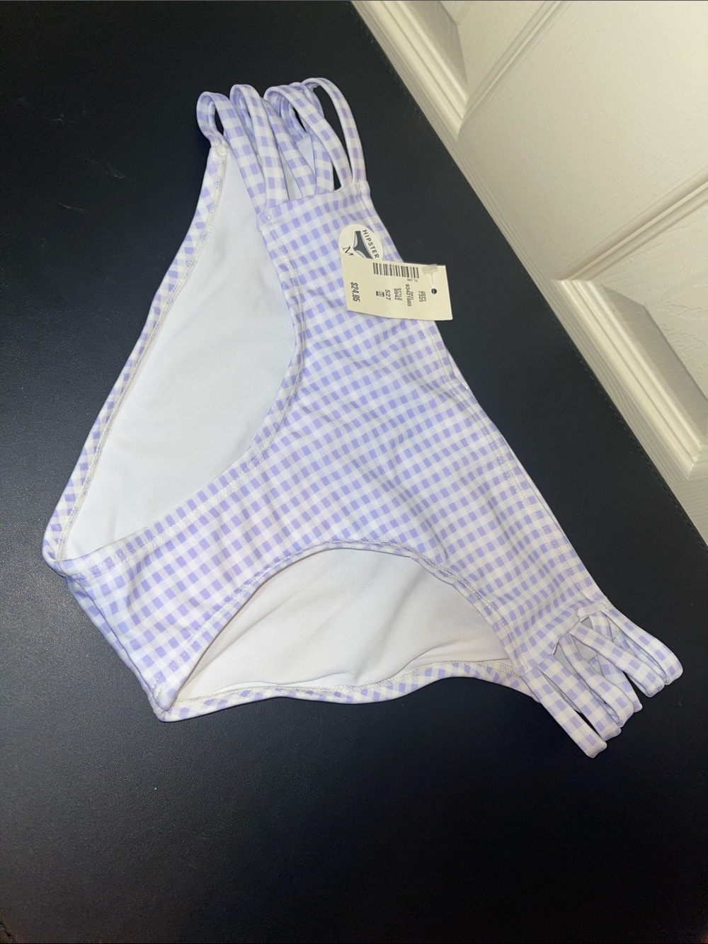 aerie Lavender Gingham Bikini Bottoms